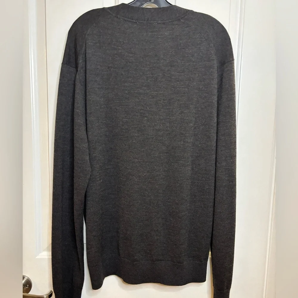 EUC SANDRO Men's Charcoal Grey Cardigan Wool Sweater size XXL